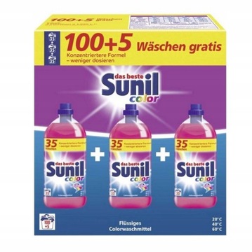 Płyn do prania kolorów Sunil Color 105 prań z Niemiec