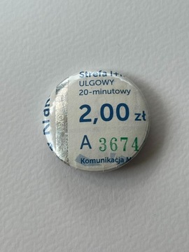 Button przypinka handmade bilet autobusowy unikat 