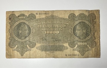 10000 marek polskich z 1922 roku seria K stan 3