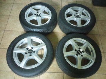 4 Zimowe koła 16" 5x108 ET45 opony 215/55 16