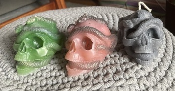 Świeczka czaszka na halloween handmade