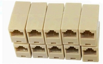 10 x Łącznik kabla sieciowego RJ45 szary