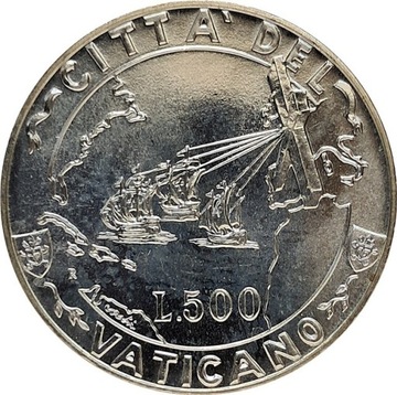 Watykan 500 lire 1992, Ag KM#235