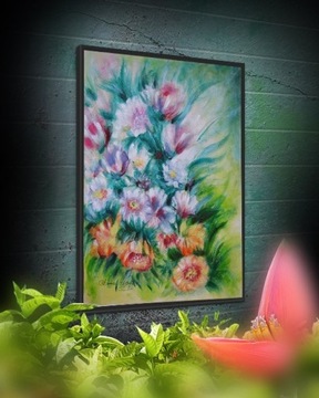 Kwiaty Polne Obraz Akryl Ręcznie Malowany