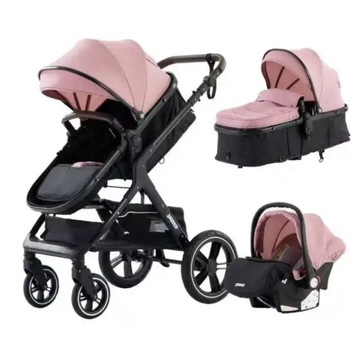 Wózek dla dziecka 3w1 gondola + nosidełko różowy !