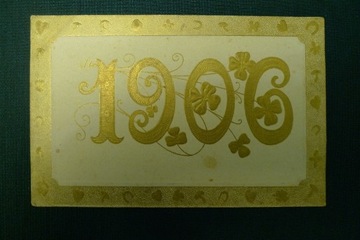 Nowy Rok 1906 tłoczenia złocenia 