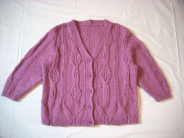 Sweter zapinany Handmade na drutach 44 46