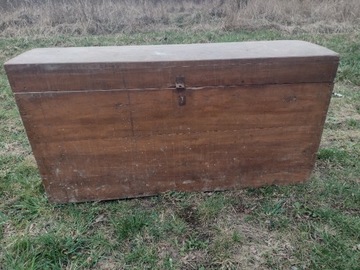 Stary kufer drewniany skrzynia posag