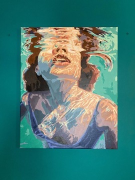 Pomalowany obraz dziewczyna pod wodą
