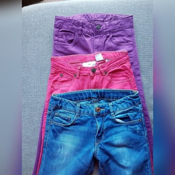 3 szt spodni jeansowych(h&m,zara)rozmiar 128