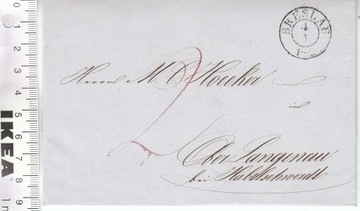 Niemcy BRESLAU koperta list z 19 wieku