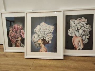 Obraz pastele 30x40 kobieta kwiaty kwiatami kolor
