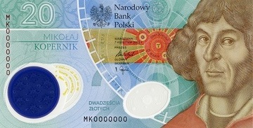 20 zł Mikołaj Kopernik banknot UNC + Folder