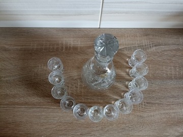 Piekna karafka kryształ 12 kieliszków