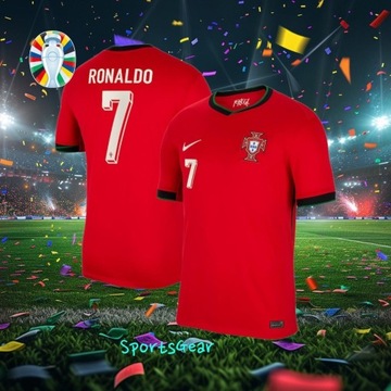 Portugalia Ronaldo Koszulka Dom EURO 2024 Rozm. L