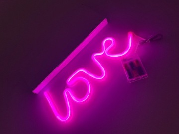 Lampka LED Neon napis LOVE 35x13cm różowy 