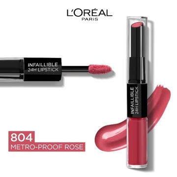 L'OREAL POMADKA 2W1 804 METRO-PROOF ROSE