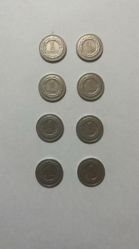 Moneta 1 zł  1992 rok ZESTAW = 8 szt. D