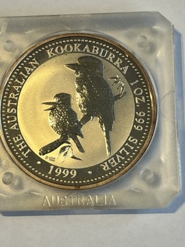 1$ AUSTRALIA 1999 PTAK KOOKABURRA SREBRO 999 UNCJA