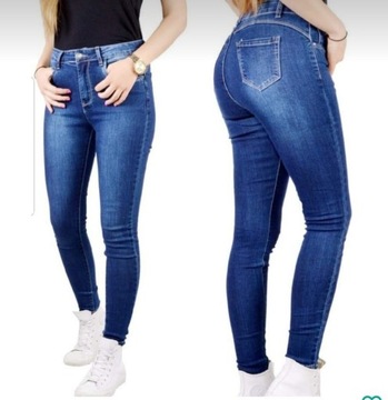 Spodnie damskie jeans - efekt PUSH UP - 38