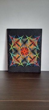 Obraz string art kolorowa abstrakcja