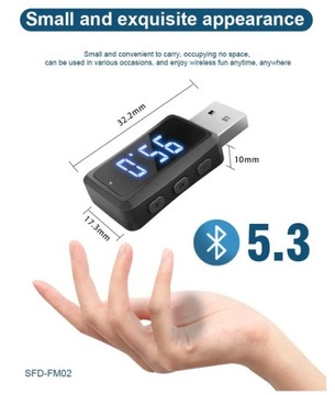 Transmitter FM Bluetooth 5.3 USB FM02 wyświetlacz