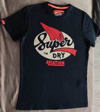 Superdry - granatowy T-shirt L/M