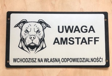 Tabliczki ostrzegawcze uwaga zły pies amstaff