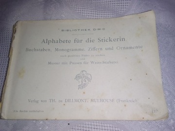 Stara książeczka Alphabeten fur die Stickerin 