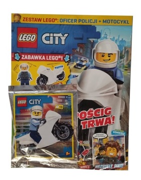Magazyn Czasopismo LEGO City- 03/2021 - Oficer policji i motocykl