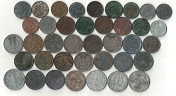 Zestaw monet ze starych Niemiec min.przedwojenne
