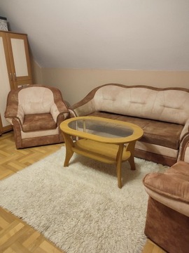 Sofa rozkładana z fotelami
