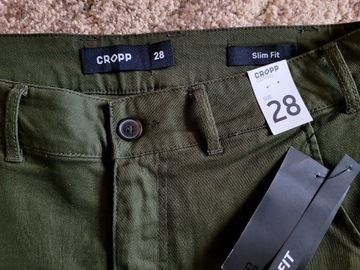 Spodnie męskie zielone chino slim Cropp 28