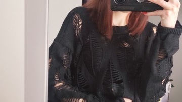 Sweter / bluzka czarna S oversize goth alternative
