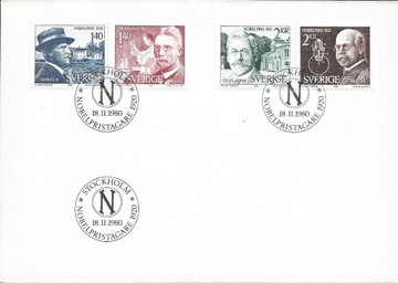 FDC Szwecja 1980 Nobliści 1920 Nobel nauka chemia