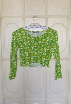 Krótka bluzka we wzory 38,M Le Frog croptop top