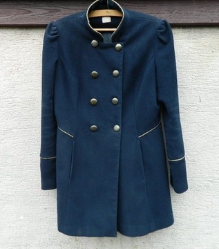 Camaieu Granatowy płaszcz w militarnym stylu