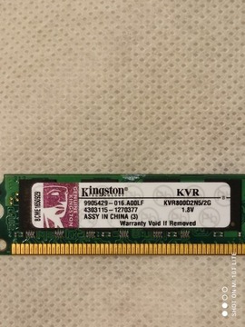 Pamięć RAM Kingston KVR800D2N5/2G 2GB DDR2 800MHz