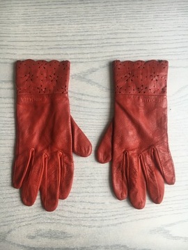 Rękawiczki skórzane damskie Wittchen czerwone S