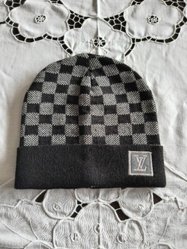 Czarno szara czapka Louis Vuitton LV Logo 