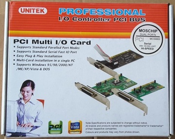 Unitek kontroler PCI - 2x RS232 COM port