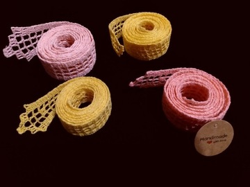 Wstążki , koronki szydełkowe Handmade dekoracje