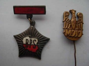 Dwie odznaki z PRL-u : BPS i MOSO