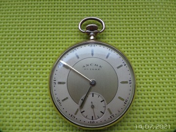 złoty zegarek kieszonkowy Ancre 14k.