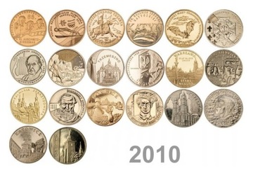 Komplet 20 monet 2 zł GN z 2010 roku. Mennicze.