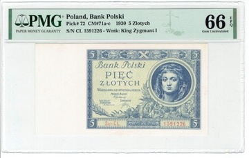 5 złotych 1930 – PMG 66 EPQ