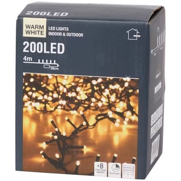 Oświetlenie świąteczne 200 diod LED | 4 metry