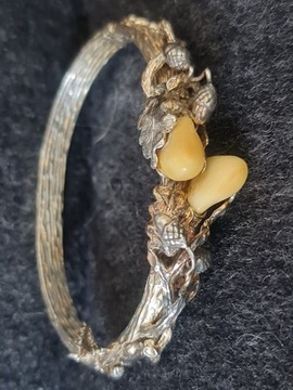 Srebrna bransoleta z grandlami-biżuteria myśliwska