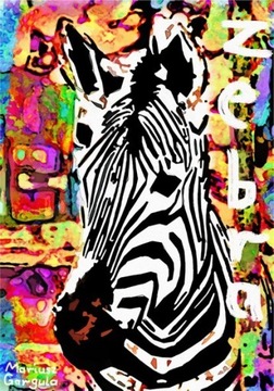 Obraz na płótnie 70x100cm Digital painting - Zebra