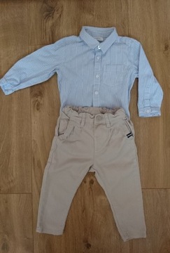 KappAhl koszula body koszulowe i spodnie 68-74
